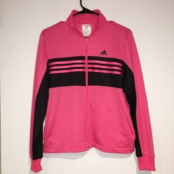 Adidas Pink/Black lightweight Jacket Sz M - Picture 1 of 7
